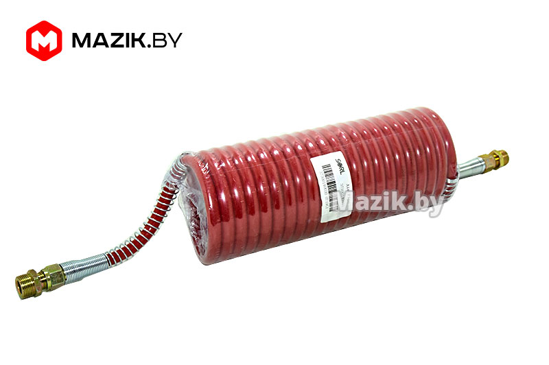 Шланг спиральный пневматический (М22*1,5-7,5м) красный, SORL